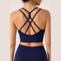 LiftLux The Cross-Back Bra in Navy - back view