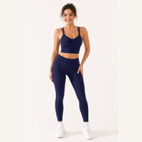 LiftLux The Cross-Back Bra in Navy - full body