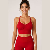 LiftLux The Cross-Back Bra in Red - front view