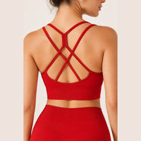 LiftLux The Cross-Back Bra in Red - back view