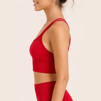 LiftLux The Cross-Back Bra in Red - side view