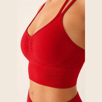 LiftLux The Cross-Back Bra in Red - fabric detail