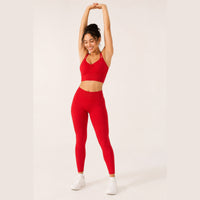 LiftLux The Cross-Back Bra in Red - in motion