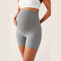 LiftLux The Maternity Short in Grey - over-bump panel detail