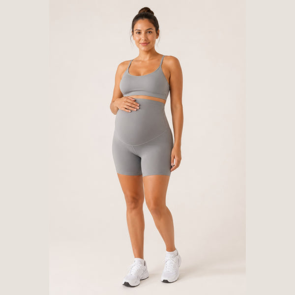 LiftLux The Maternity Short in Grey - full body