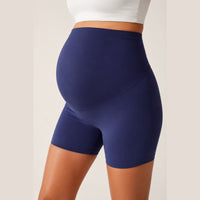 LiftLux The Maternity Short in Navy - over-bump panel detail