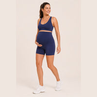 LiftLux The Maternity Short in Navy - in motion