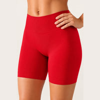 LiftLux The Motion Short in Red - front and waistband detail