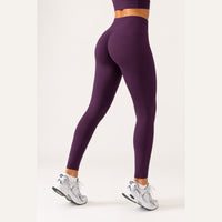 LiftLux The Seamless Legging in Plum - back three-quarter view